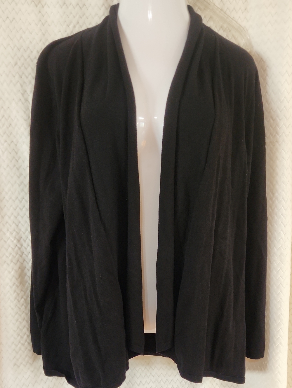Black Open-Front Women's Sweater Cardigan Falls Creek 2x
